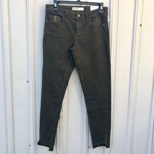 Zara Basic  Denim Mid Rise Skinny Hem Dark Jeans 4